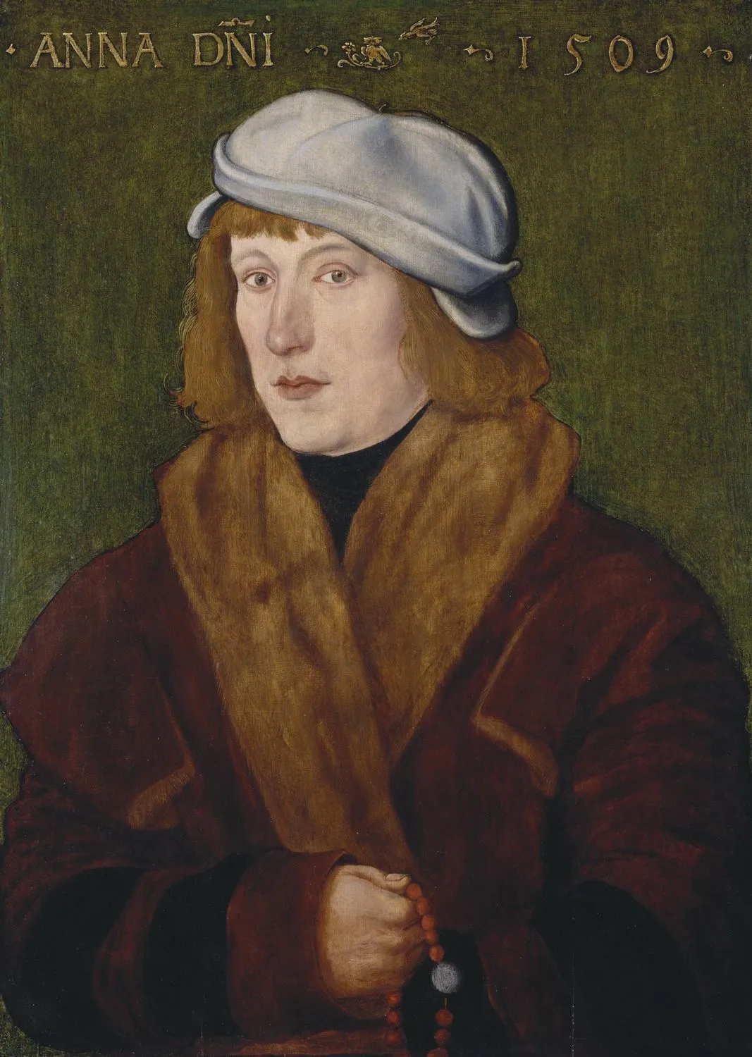 Hans Baldung Grien, صورة شابّ يحمل مسبحة