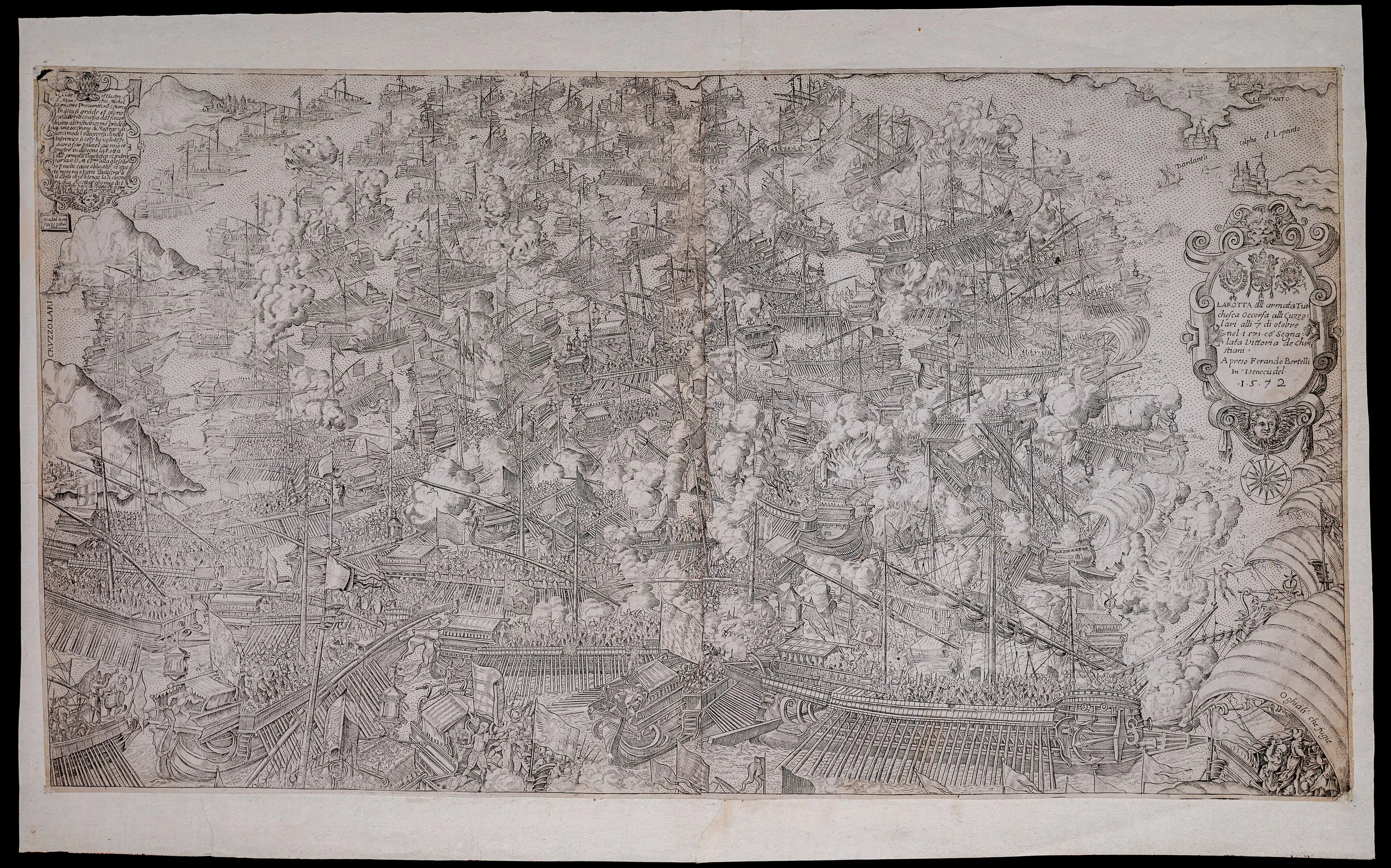 Ferrando Bertelli (publisher), A török flotta szétverése a Curzolari-szigeteknél, 1571. október 7.