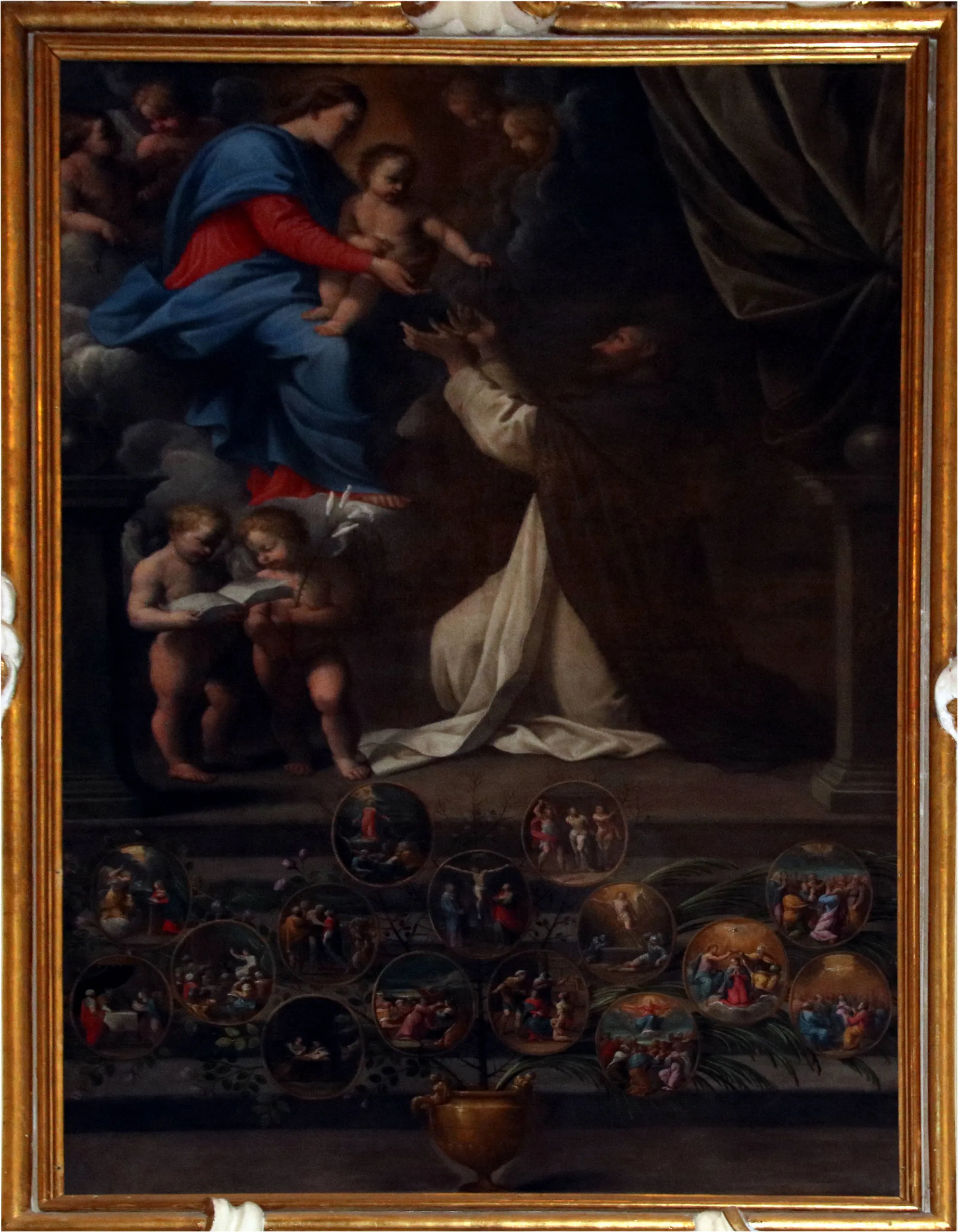 Guido Reni, A Virgem Aparece a São Domingos, com os Mistérios do Rosário